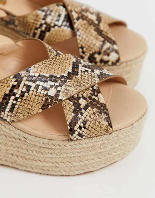 Snake print espadrille discount wedges