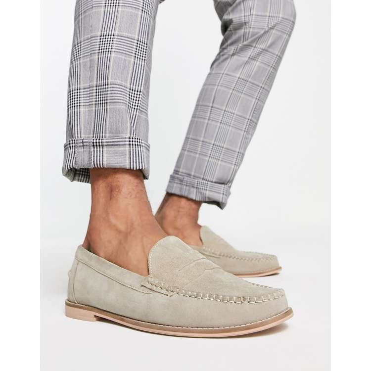 Beige 2024 suede loafers