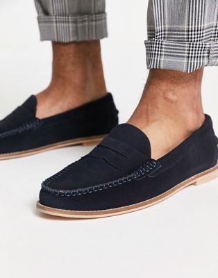 melvin penny loafers in navy suede