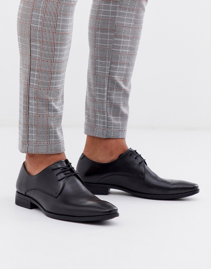 Office Micro Derby Shoes In Black Leather