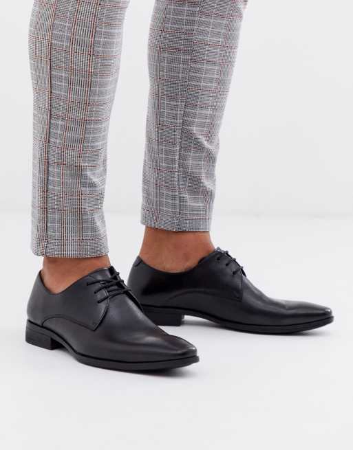 Office micro derby shoes in black leather | ASOS