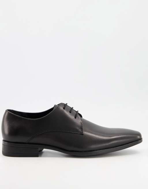 Office micro derby shoes in black leather | ASOS