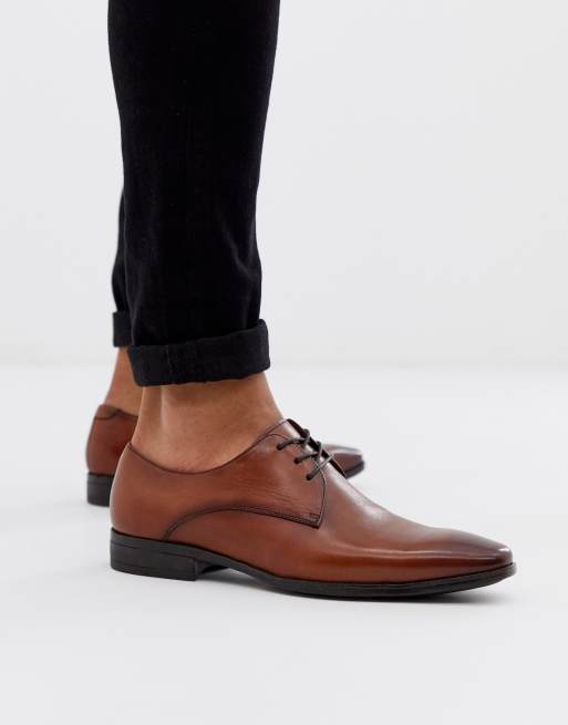 Office micro derby shoes in tan leather | ASOS