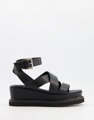 OFFICE miraculous chunky flatform sandals in black | ASOS