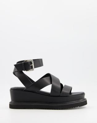 OFFICE miraculous chunky flatform sandals in black | ASOS