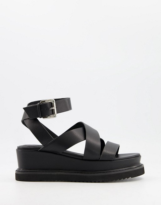 OFFICE miraculous chunky flatform sandals in black