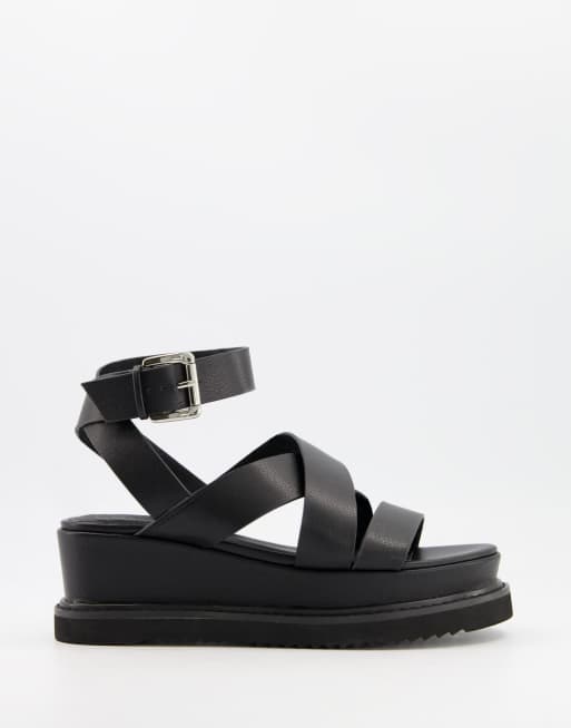 OFFICE miraculous chunky flatform sandals in black ASOS