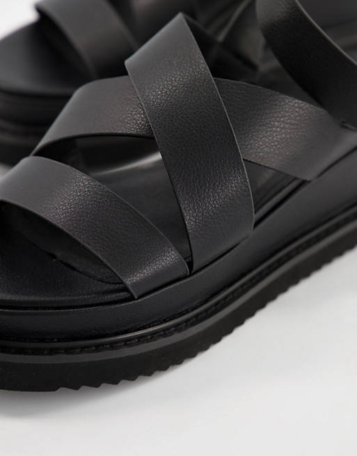 OFFICE miraculous chunky flatform sandals in black | ASOS