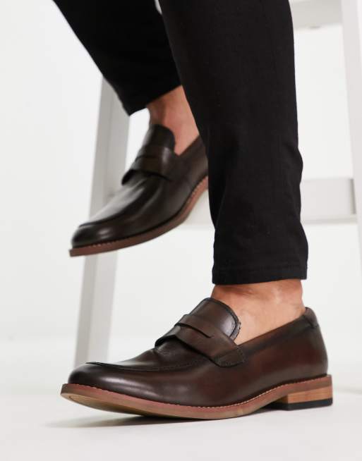 Brown Leather Penny Loafers