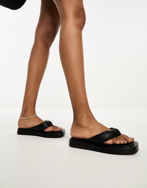 Office sala padded flip flops in black