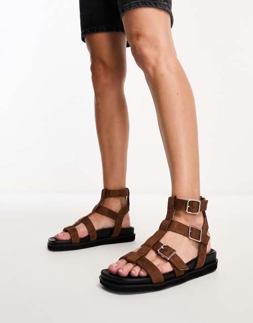 Office tan hot sale leather sandals