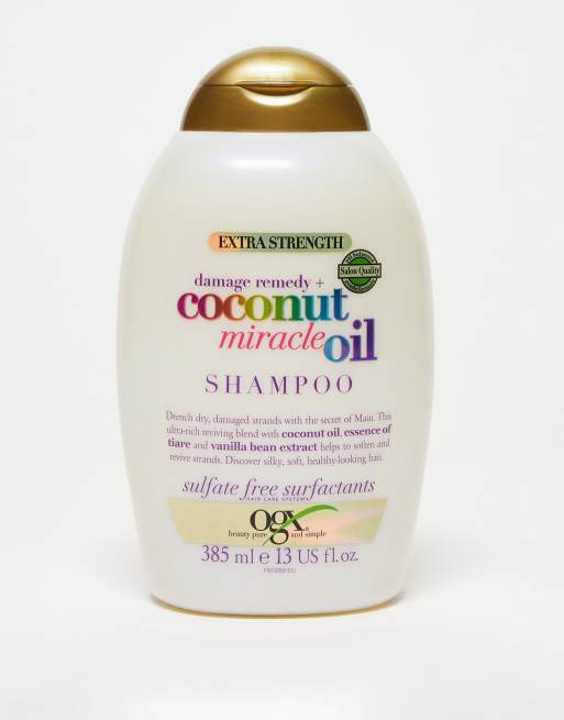 OGX Coconut Miracle Oil Shampoo for Damaged Hair, 385ml : :  Beauty