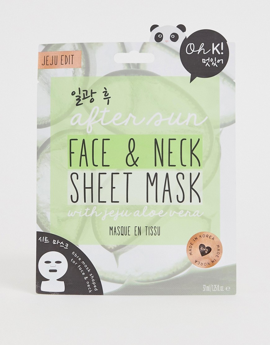 Oh K! – After Sun – Sheet mask för ansikte och hals med Aloe Vera från Jeju-Ingen färg