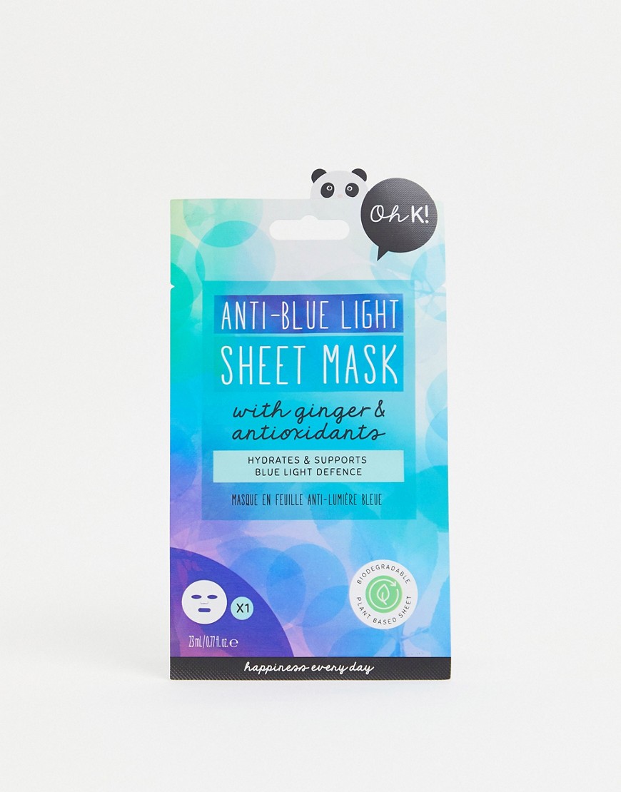 oh k! anti-blue light sheet mask-clear