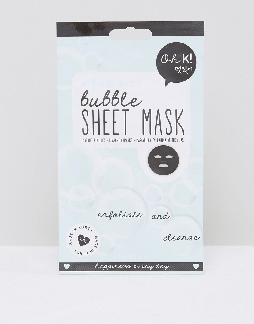 Oh K! – Exfoliate & Cleanse Bubble Sheet Face Mask – Ansiktsmask-Ingen färg