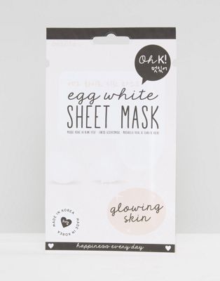 Oh K! Glowing Skin Egg White Sheet Face Mask – ansiktsmask-Ingen färg