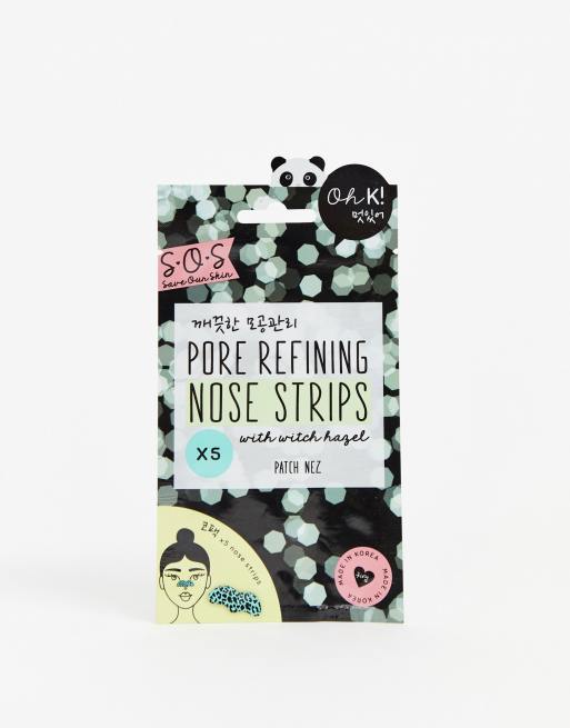 Oh K! – SOS Pore Refining Nose Strips – Porenverfeinernde Streifen mit Zaubernuss