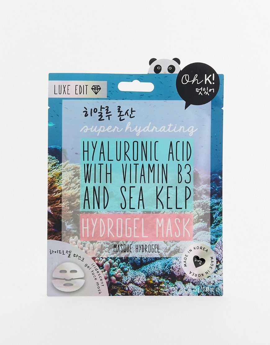 oh k! super hydrating hyaluronic acid with sea kelp hydrogel face mask-no colour