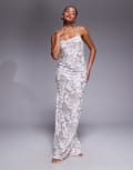 [Oh Polly] Oh Polly artisan sequin cowl neck maxi dress in ivory-White 18 Ivory