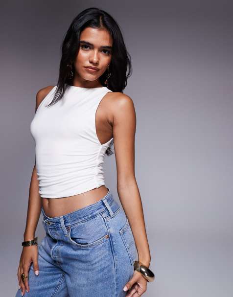 Oh Polly Aya smart crop top in white - view 1
