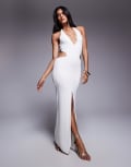 [Oh Polly] Oh Polly Calantha cut out maxi dress in white XXS White