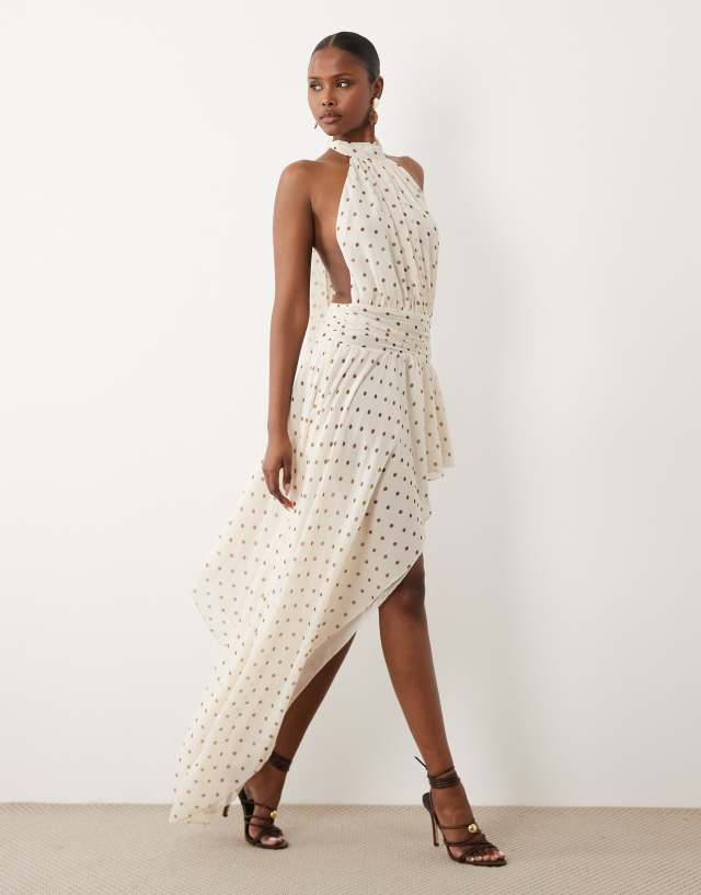 party for two ivory asymmetrical bodycon mini dress Oh Polly - Maxi - Women - Polyester - 4 US occasion KissProm White A Line Size:US18 The twist knot at