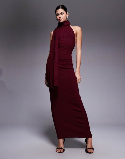 oh polly burgundy wrap dress Fadyen Bias Cut Maxi Dress | Burgundy | Womens