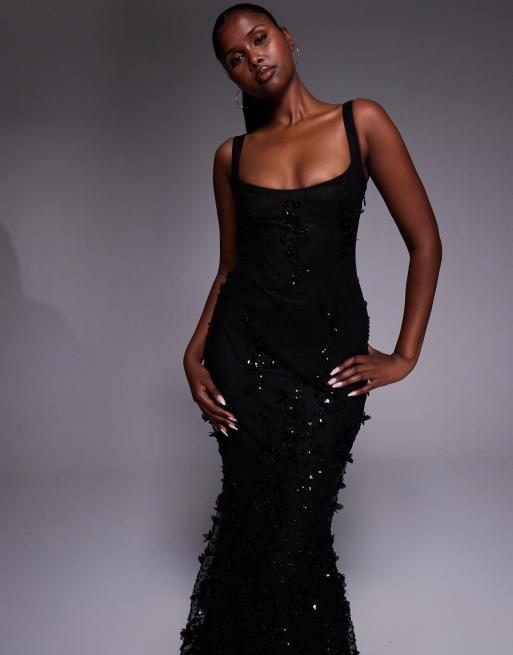 Oh Polly embellished Fishtail Corset Gown in Lilac, 2 of 4