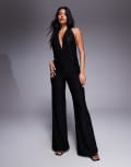 [Oh Polly] Oh Polly halter drop back jumpsuit in black 10 Black