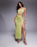 [Oh Polly] Oh Polly Ishtar cut-out maxi dress in olive green 12 Green