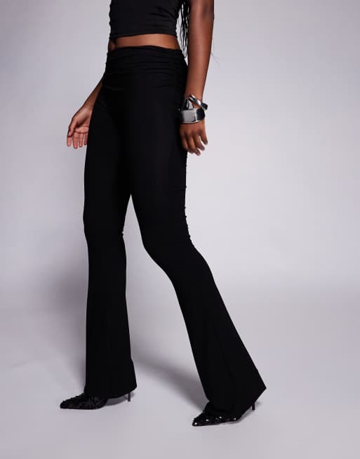 Oh Polly Kalei modal asymmetric waist pants in black, 2 of 5