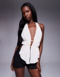 [Oh Polly] Oh Polly Larisa split front top in ivory-White 14 Ivory