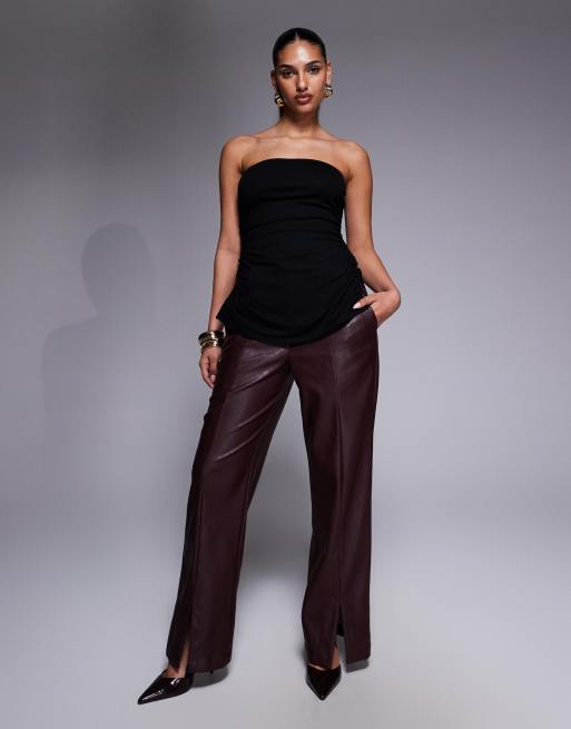 Oh Polly long length bandeau top in black, 4 of 4
