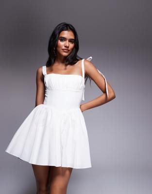 Oh Polly Marianna Bow Strap Corset Mini Dress