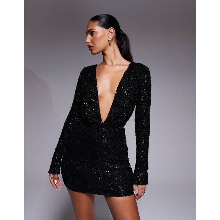 strapless open back dress Sparkly Off Shoulder Mermaid Silver Beaded Backless Sequin Prom Dresse –  Dairy Bridal main image 1