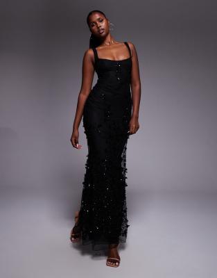 Oh Polly – Maxikleid aus Spitze in Schwarz - view 1
