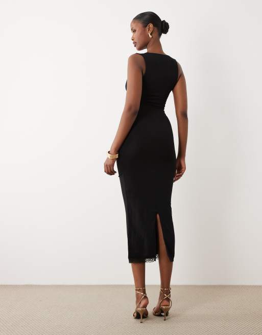 bralette bodycon dress Symphony Dress - Metallic Corset Bralette Midi Dress