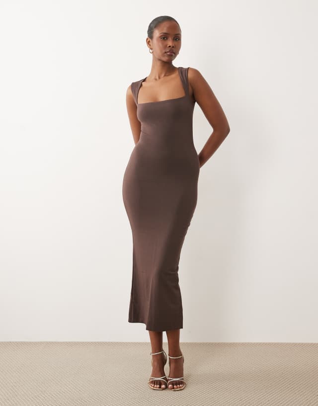 oh polly bodycon midi dress Ainslee Modal Square-Neck in Chocolate Brown COLOR:DARK SAGE making it a must navy suit pants AUNEAL Summer Dresses for