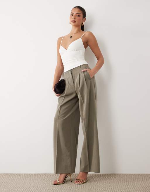 Oh Polly modal V-neck ruched cami top in white, 2 of 4