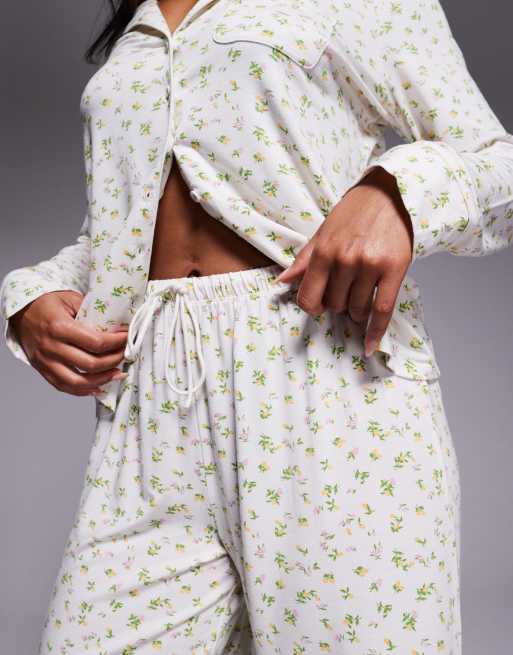 Oh Polly - Pantalon ample d'ensemble de pyjama à imprimé citrons, 5 de 5