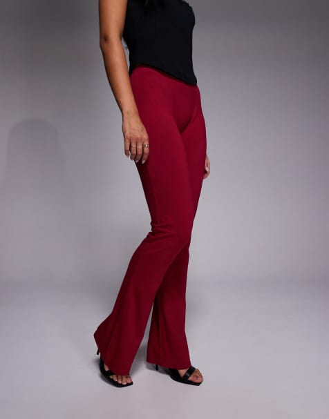Oh Polly - Pantalon évasé à taille mi-haute - Rouge - view 1
