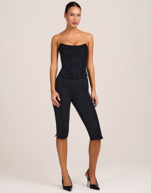 Oh Polly ponte caprileggings met halfhoge taille in zwart, 3 van 4