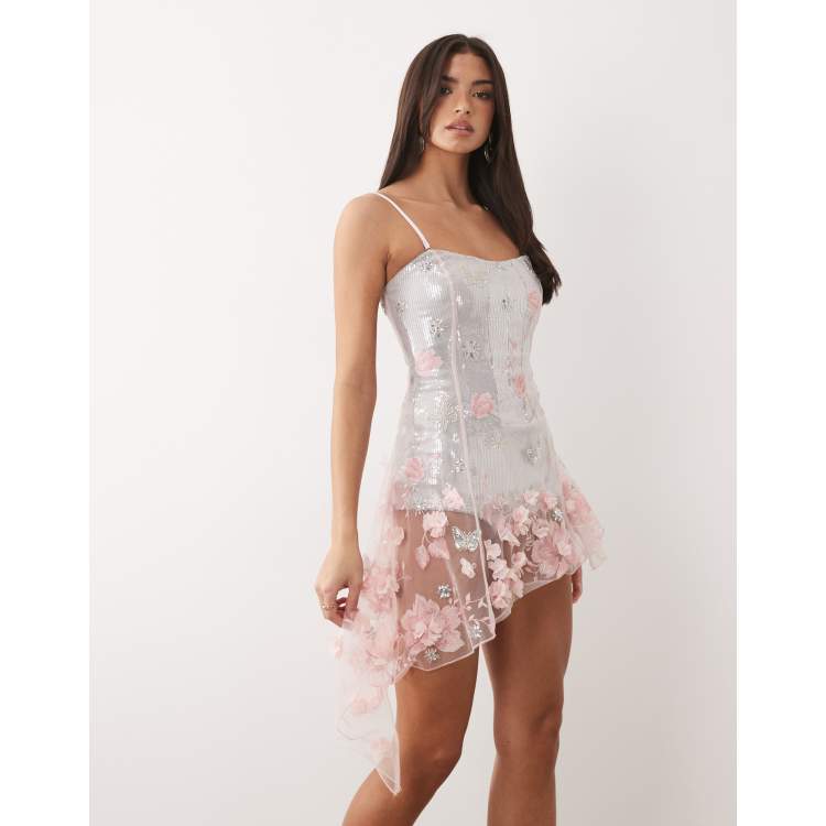 embellished corset tulle skirt mini dress Lace Corset Mini Dress With Ruffled Tulle Skirt