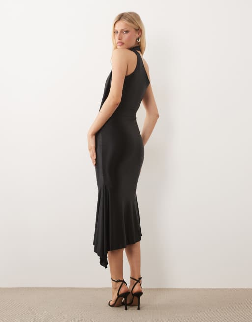 one shoulder neck tie dress Where Do We Go One Shoulder Neck Tie Mini Dress Light blue / L