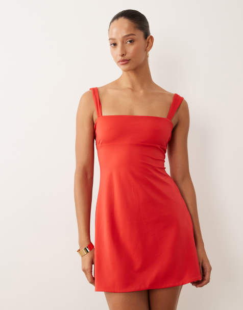 Oh Polly slinky mini dress in red - view 1