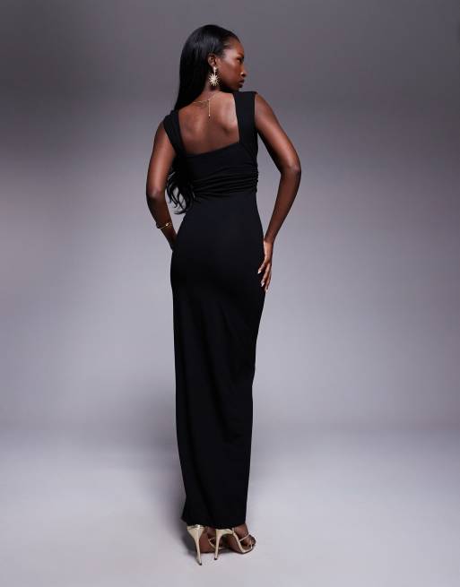oh polly black slit dress Embellished Long Sleeve Mini Dress in Black - 6 / Regular main image 1