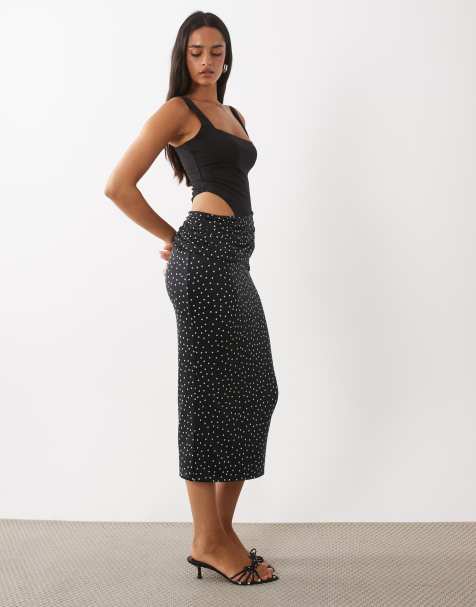 Oh Polly - vestido maxi negro con body interior integrado y drapeado - view 1