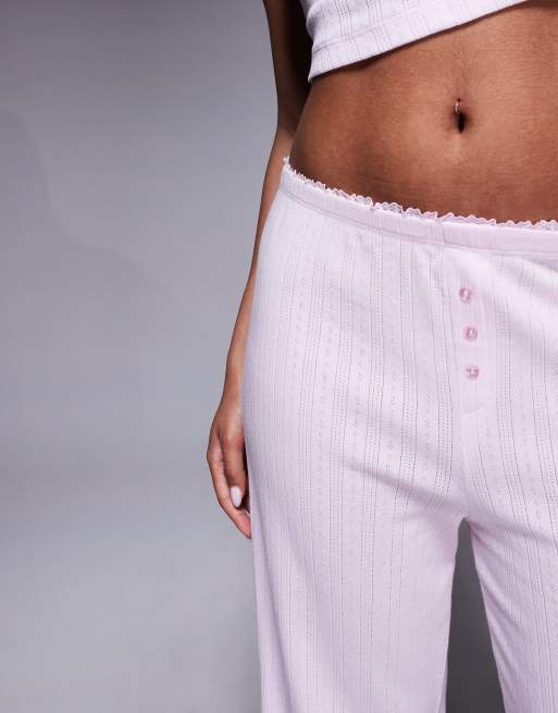 Oh Polly wide leg lounge trouser co-ord in baby pink, 2 of 5