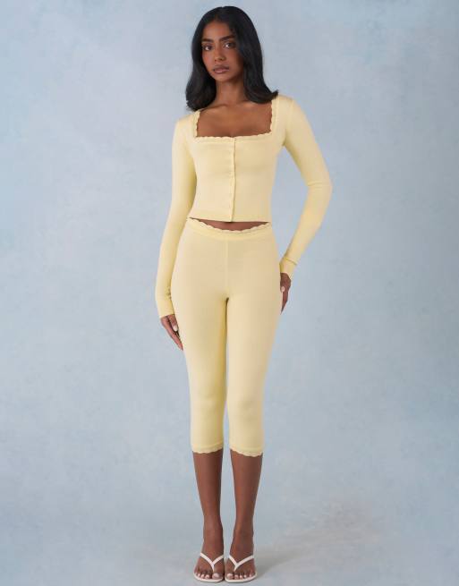 Oh Polly long cardigan and pants set in butter yellow, 3 of 3