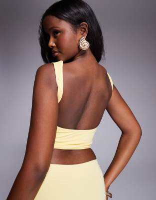 [Oh Polly] Oh Polly Wren jersey top co-ord in lemon yellow XL Lemon Yellow